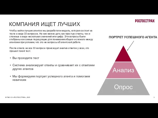 КОМПАНИЯ ИЩЕТ ЛУЧШИХ Чтобы найти лучших агентов мы разработали модель, которая состоит