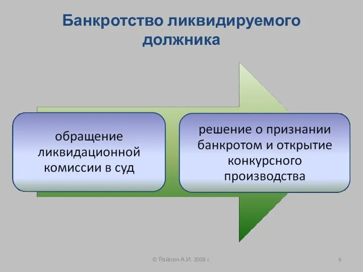 Банкротство ликвидируемого должника © Райлян А.И. 2008 г.