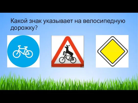 Какой знак указывает на велосипедную дорожку?