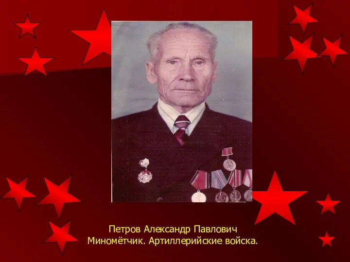 Петров Александр Павлович Миномётчик. Артиллерийские войска.