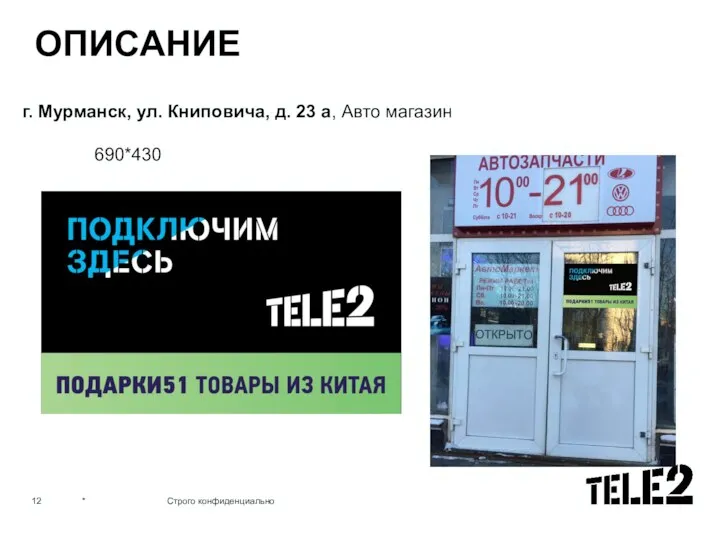 ОПИСАНИЕ * Строго конфиденциально * Строго конфиденциально г. Мурманск, ул. Книповича, д.