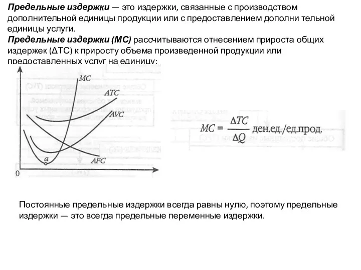 Предельные издержки — это издержки, связанные с производством дополнительной единицы продукции или