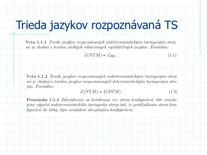 Trieda jazykov rozpoznávaná TS