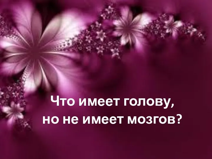 Что имеет голову, но не имеет мозгов?