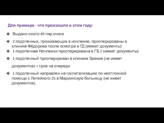 Для примера - что произошло в этом году: Выдано около 40 пар