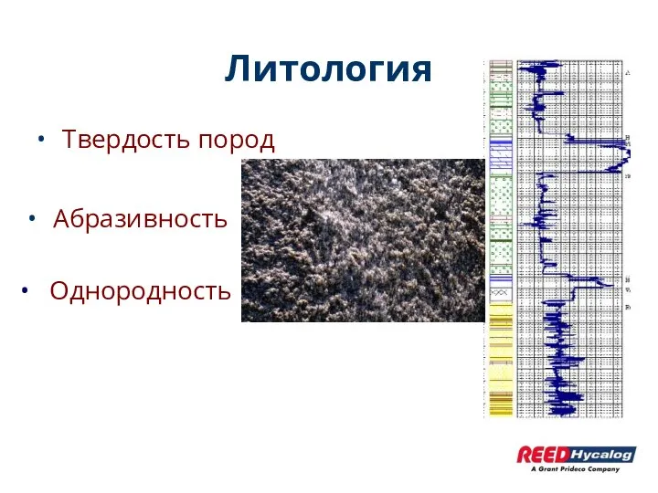 Литология Твердость пород Однородность Абразивность