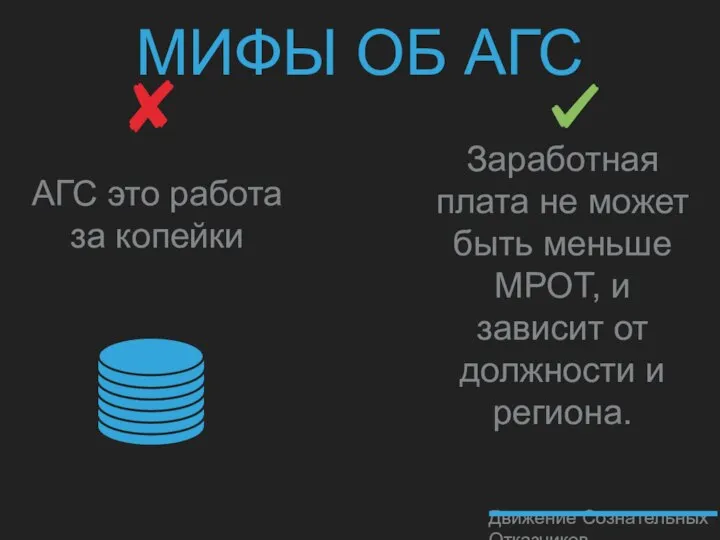 МИФЫ ОБ АГС АГС это работа за копейки Движение Сознательных Отказчиков Заработная