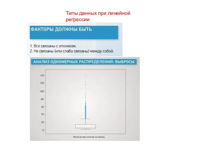 Типы данных при линейной регрессии