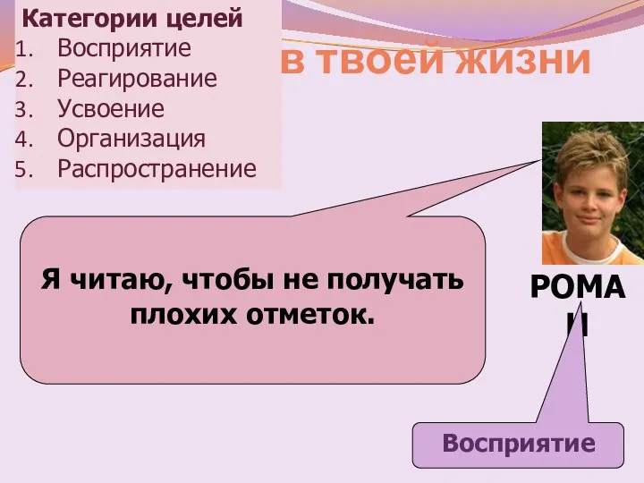 Я читаю, чтобы не получать плохих отметок. РОМАН Чтение в твоей жизни