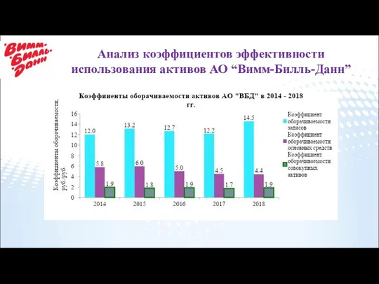 Анализ коэффициентов эффективности использования активов АО “Вимм-Билль-Данн”