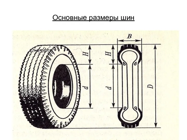 Основные размеры шин