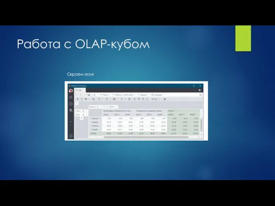 Работа с OLAP-кубом Скроем поля