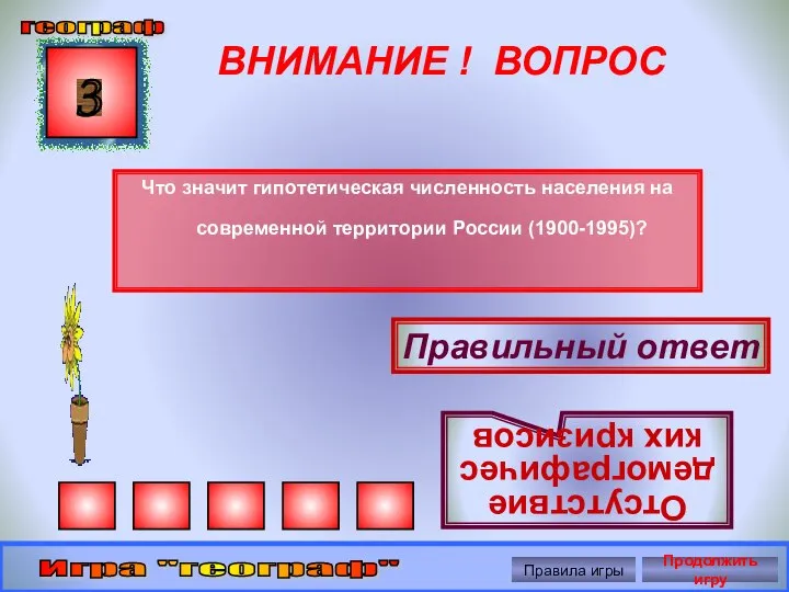 ВНИМАНИЕ ! ВОПРОС Что значит гипотетическая численность населения на современной территории России