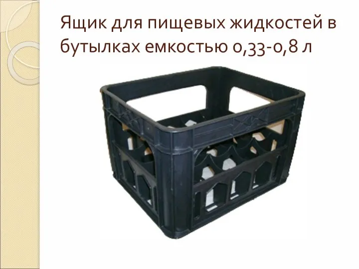 Ящик для пищевых жидкостей в бутылках емкостью 0,33-0,8 л