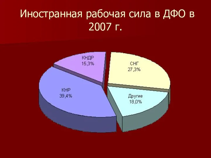 Иностранная рабочая сила в ДФО в 2007 г.