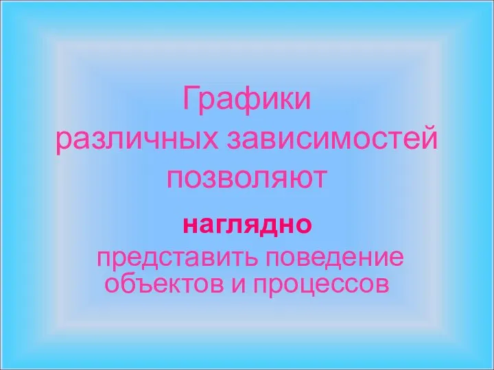 Графики различных зависимостей позволяют наглядно представить поведение объектов и процессов