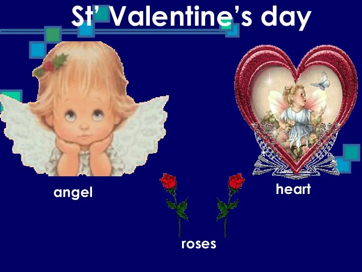 St’ Valentine’s day angel heart roses