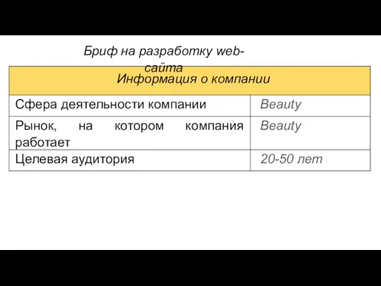 Бриф на разработку web-сайта