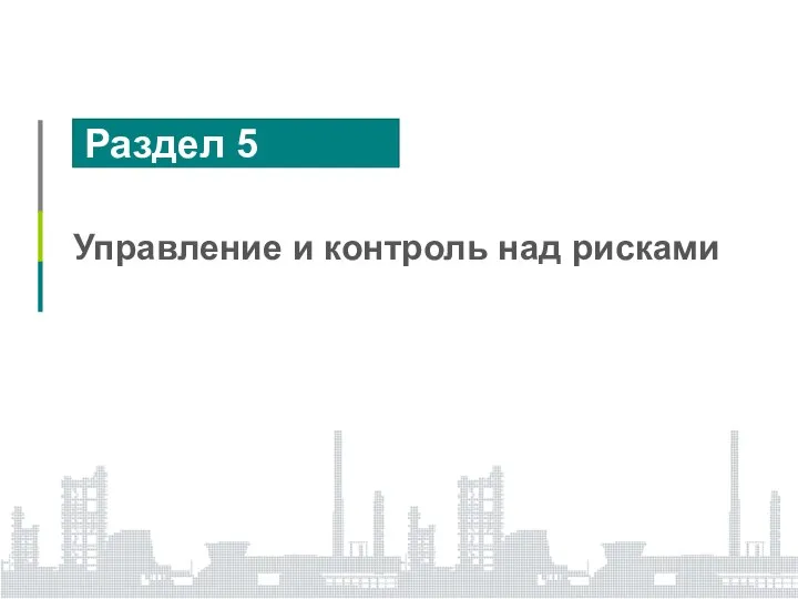 Раздел 5 Управление и контроль над рисками