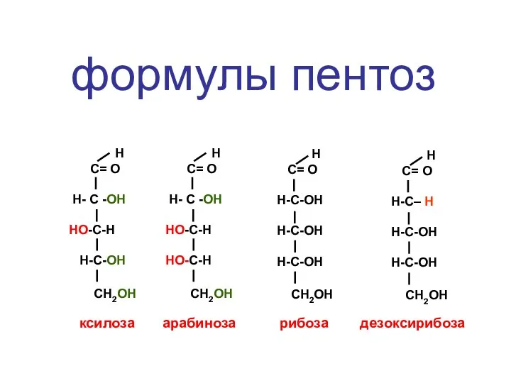 Н С= О Н- С -ОН НО-С-Н H-C-ОН СН2ОН Н С= О