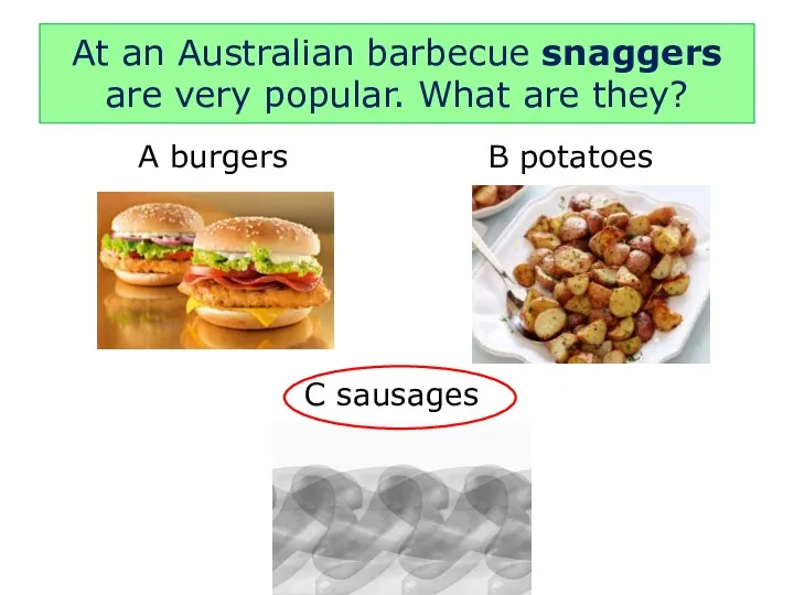 At an Australian barbecue snaggers are very popular. What are they?