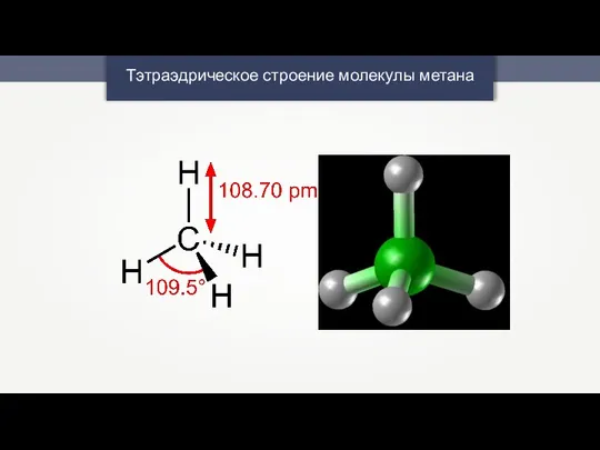 Тэтраэдрическое строение молекулы метана