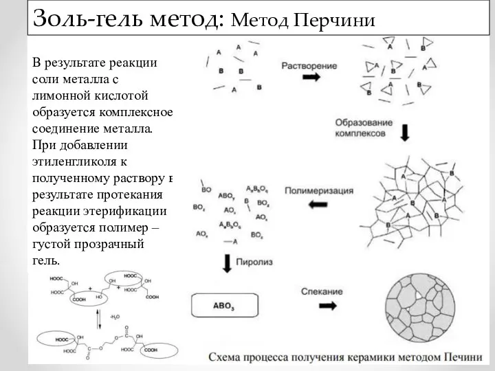 В результате реакции соли металла с лимонной кислотой образуется комплексное соединение металла.