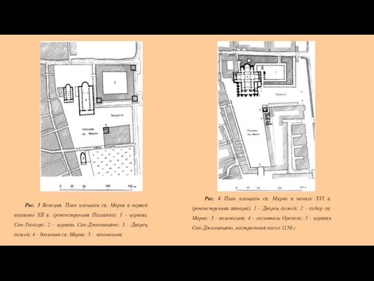Рис. 4 План площади св. Марка в начале XVI в. (реконструкция автора):