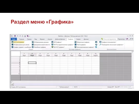 Раздел меню «Графика»