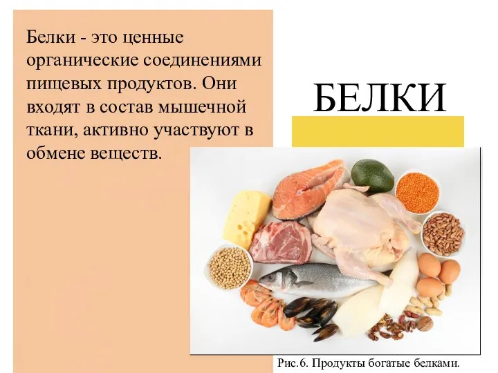 БЕЛКИ Белки - это ценные органические соединениями пищевых продуктов. Они входят в