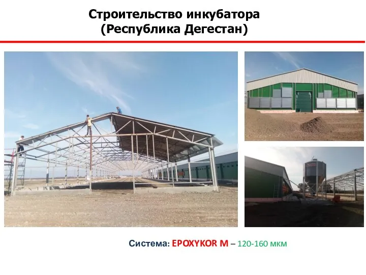 Строительство инкубатора (Республика Дегестан) Система: EPOXYKOR M – 120-160 мкм