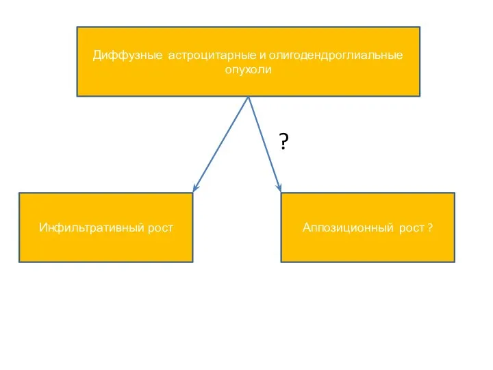 Диффузные астроцитарные и олигодендроглиальные опухоли Аппозиционный рост ? Инфильтративный рост ?