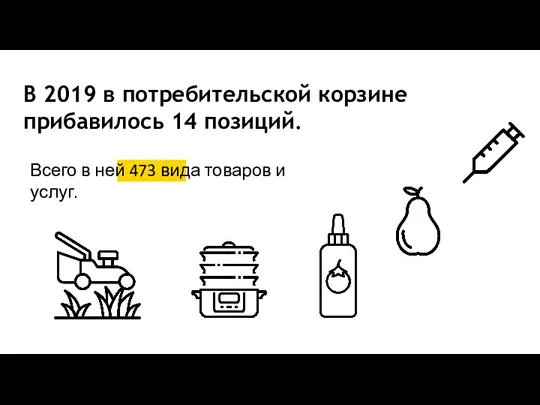 В 2019 в потребительской корзине прибавилось 14 позиций. Всего в ней 473 вида товаров и услуг.