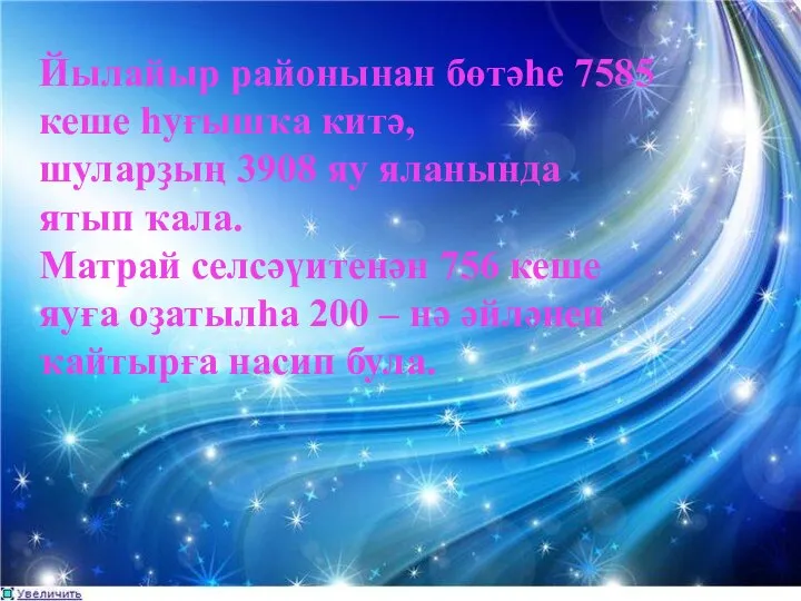 Йылайыр районынан бөтәһе 7585 кеше һуғышҡа китә, шуларҙың 3908 яу яланында ятып