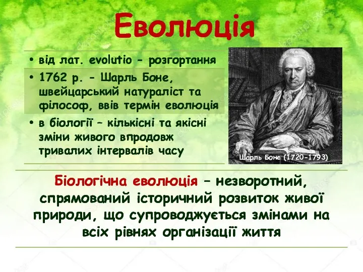 Еволюція Шарль Боне (1720-1793))