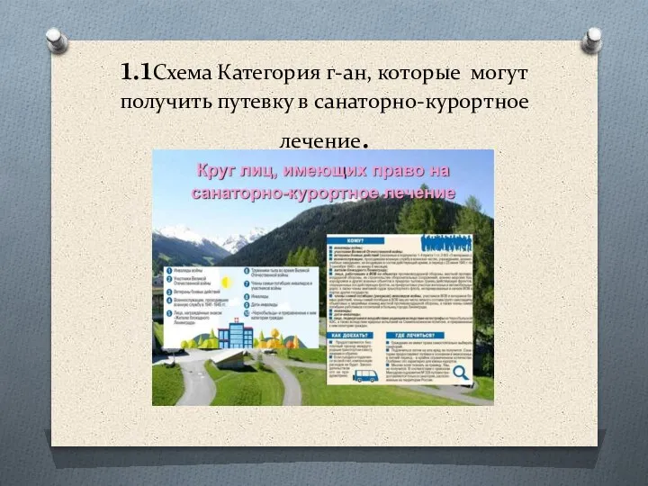 1.1 Схема Категория г-ан, которые могут получить путевку в санаторно-курортное лечение.