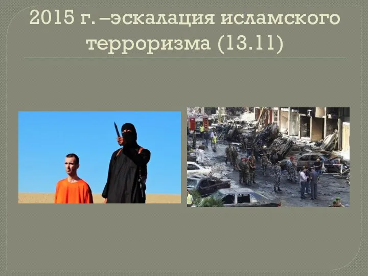 2015 г. –эскалация исламского терроризма (13.11)