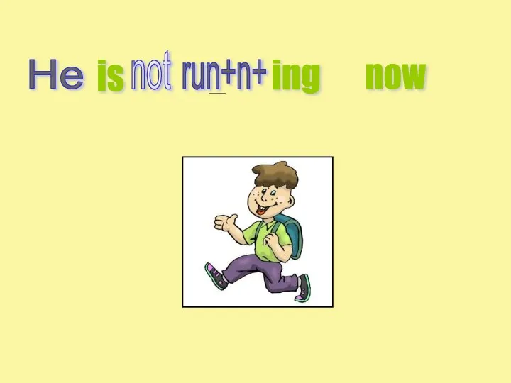 He run+n+ ing now is not