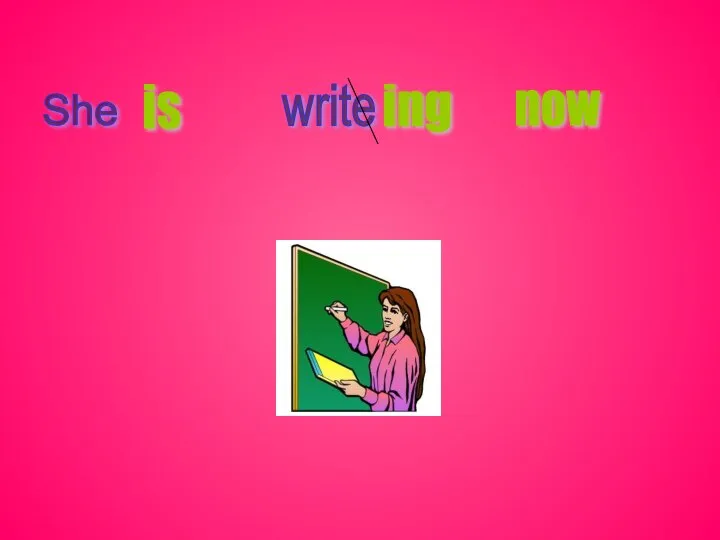 She write ing now is