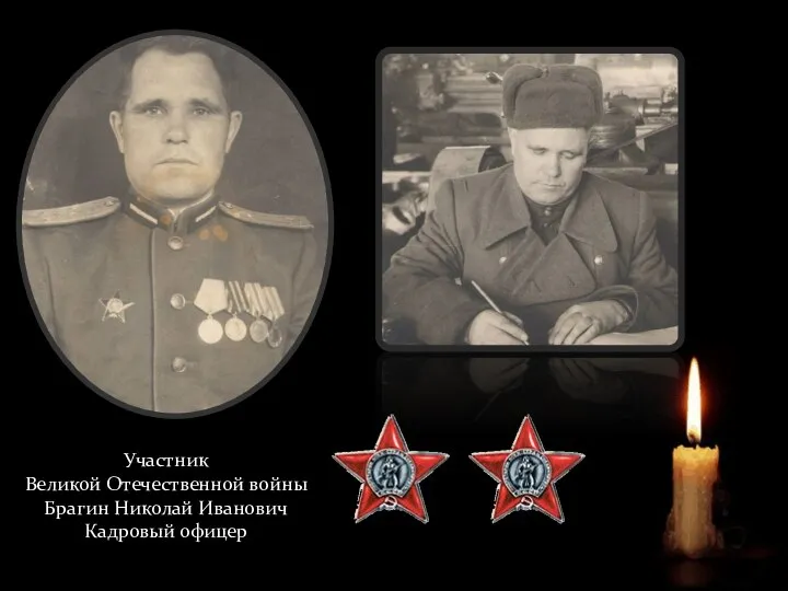 Участник Великой Отечественной войны Брагин Николай Иванович Кадровый офицер