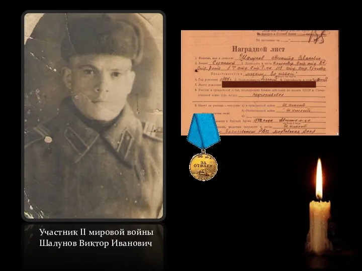 Участник II мировой войны Шалунов Виктор Иванович