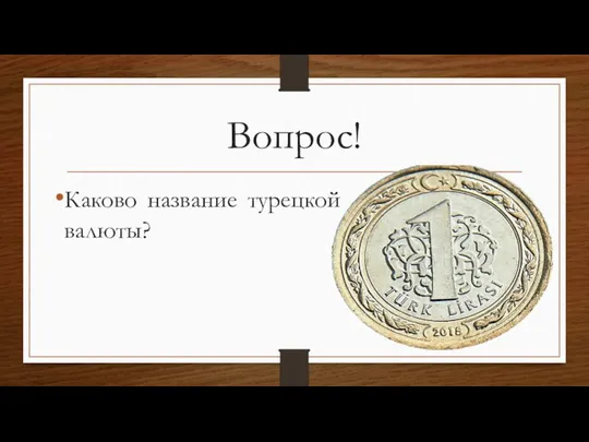 Вопрос! Каково название турецкой валюты?