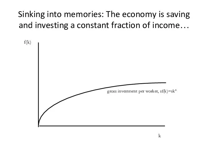 Sinking into memories: The economy is saving and investing a constant fraction
