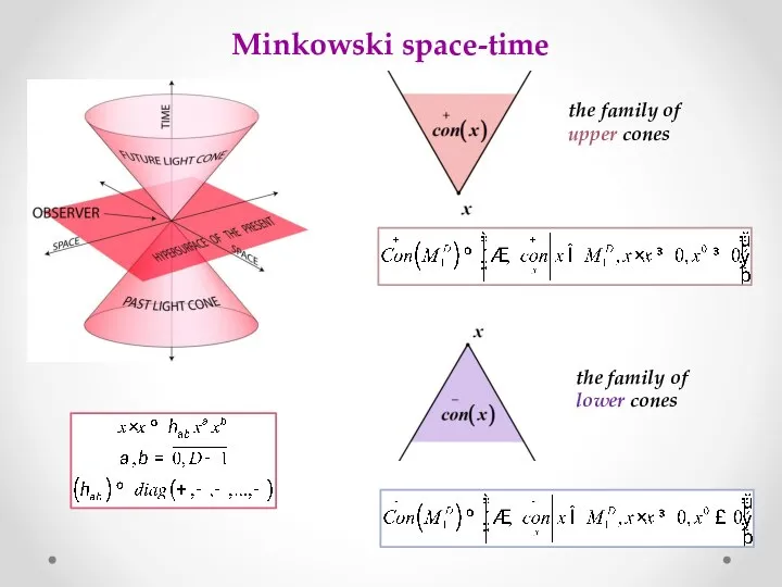 Minkowski space-time the family of upper cones the family of lower cones