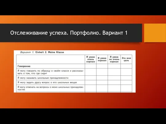 Отслеживание успеха. Портфолио. Вариант 1