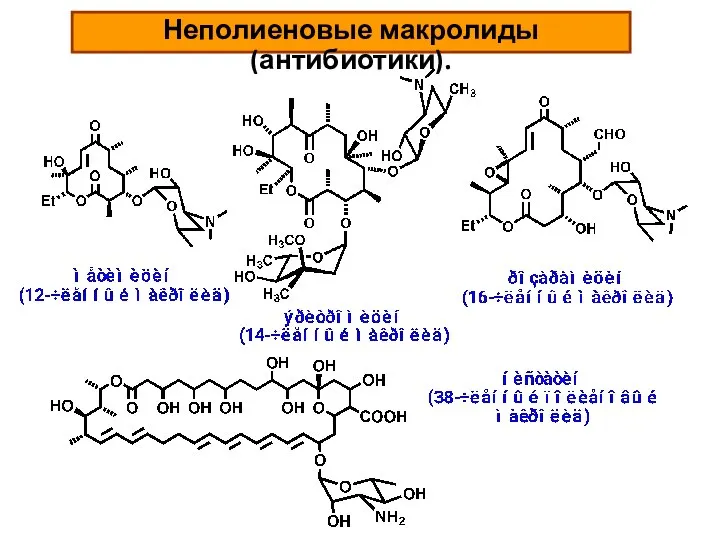 Неполиеновые макролиды (антибиотики).