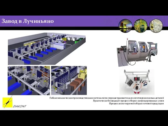 Завод в Лучиньяно Гибкая механическая производственная система легко перенастраивается для изготовления новых