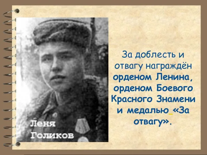За доблесть и отвагу награждён орденом Ленина, орденом Боевого Красного Знамени и медалью «За отвагу».
