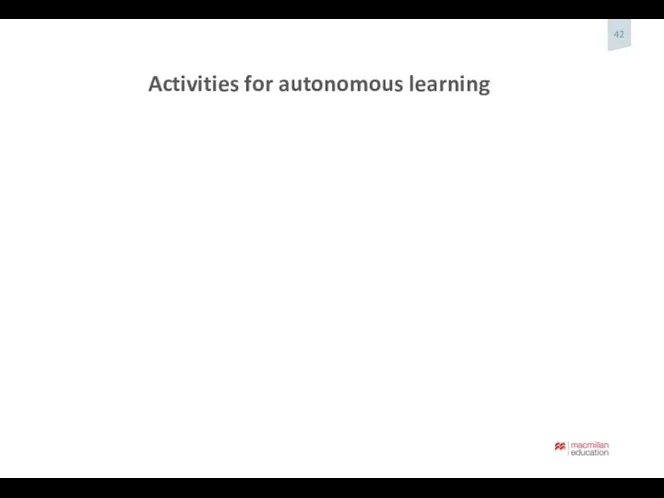 Activities for autonomous learning