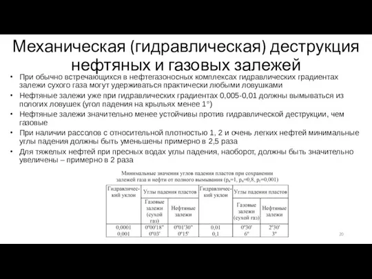 Механическая (гидравлическая) деструкция нефтяных и газовых залежей При обычно встречающихся в нефтегазонос­ных